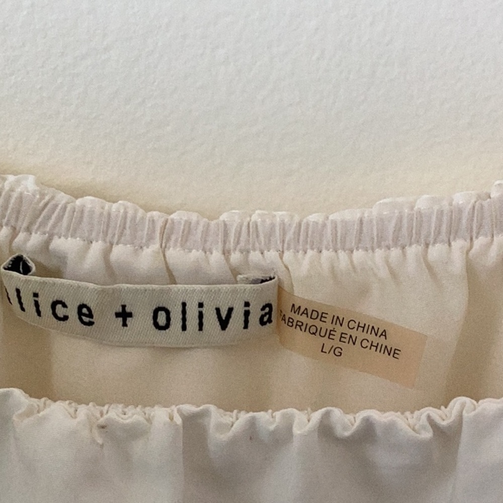Alice + Olivia 3 Quarter Sleeve Crop Top Large - Picture 8 of 10